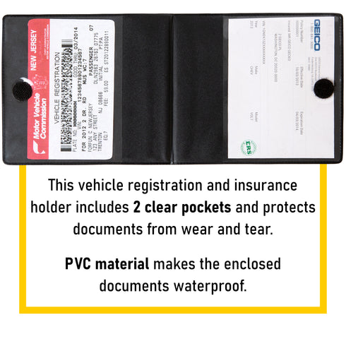 CANOPUS Car Registration and Insurance Holder, Car Document Holder, Vehicle Registration and Insurance Card Holder, Wallet for Auto, Trailer, Motorcycle, Truck, Vehicle Paperwork Organizer (2 Pack)